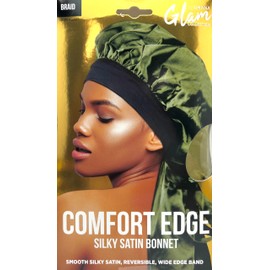 DONNA Comfort Edge Reversible Silky Braid Satin Bonnet for Women Silk Bonnet for Sleeping Satin Bonnet1PC, SAGE Color
