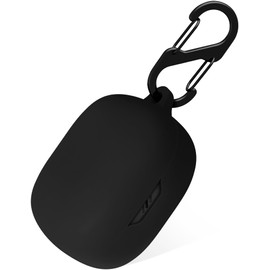 Geiomoo Silicone Case for JBL Vibe Flex, Protective Cover with Carabiner (Black)