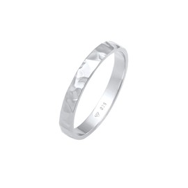 Elli Women's Ring Basic Fine Hammered Trend in 925 Sterling Silver, 54, Sterling Silver, None