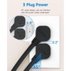 Flat Plug 1Ft Short Extension Cord, 90-Degree Plug Low Profile