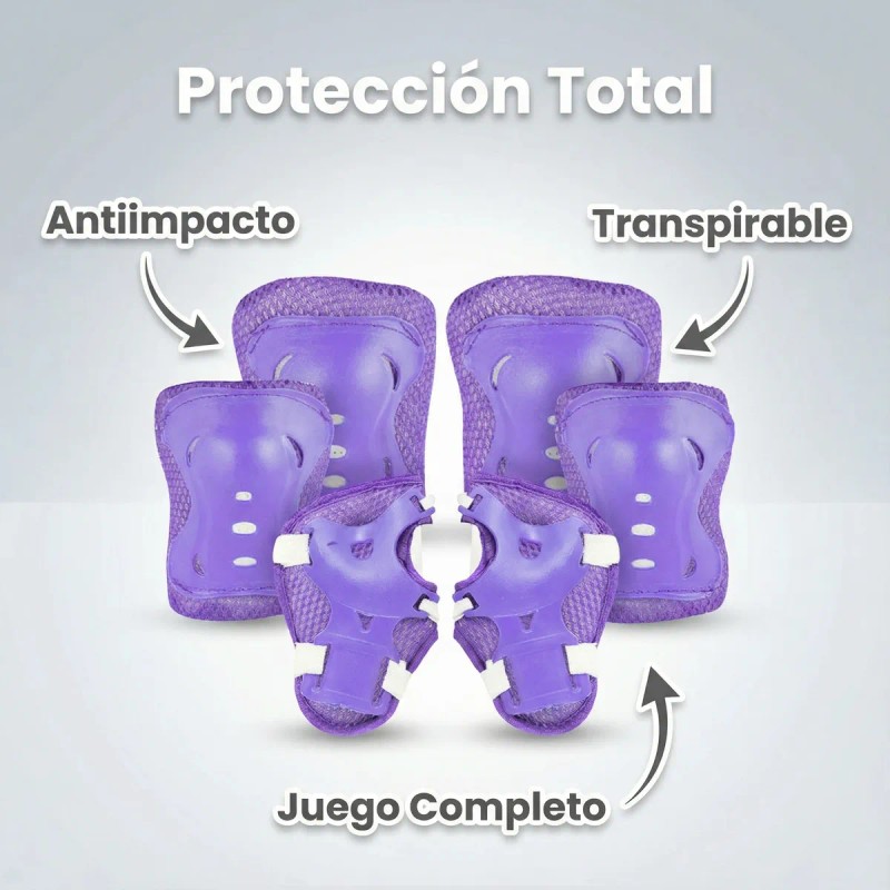 Kit Protección Para Niños Niñas 2en1 6 Pzs C/u Accesorios