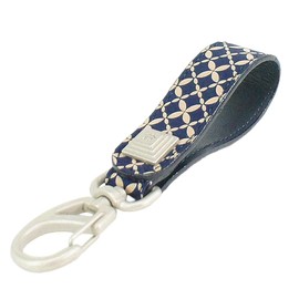 Indenya 4701-14-179 Belt Strap, Key Chain B, Deer Leather, Navy Blue Base x White Lacquer, Cloisonne Connected Pattern, multicolor (navy / white)