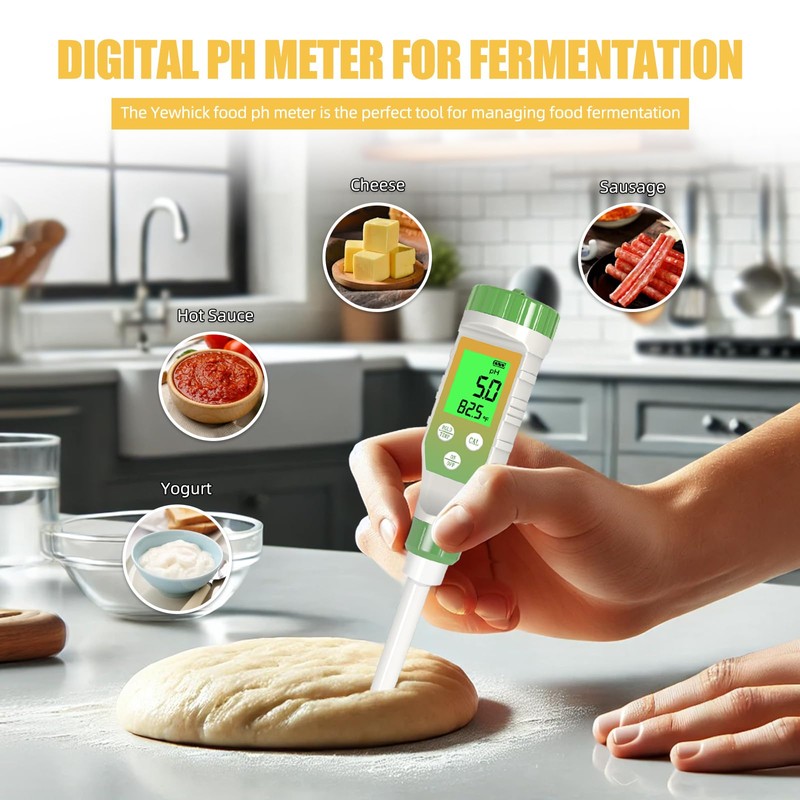 Yewhick pH Meter for Food, Digital pH Tester with High
