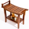 Axeman Premium Teak Shower Bench with Shelf – 24" 2-Tier