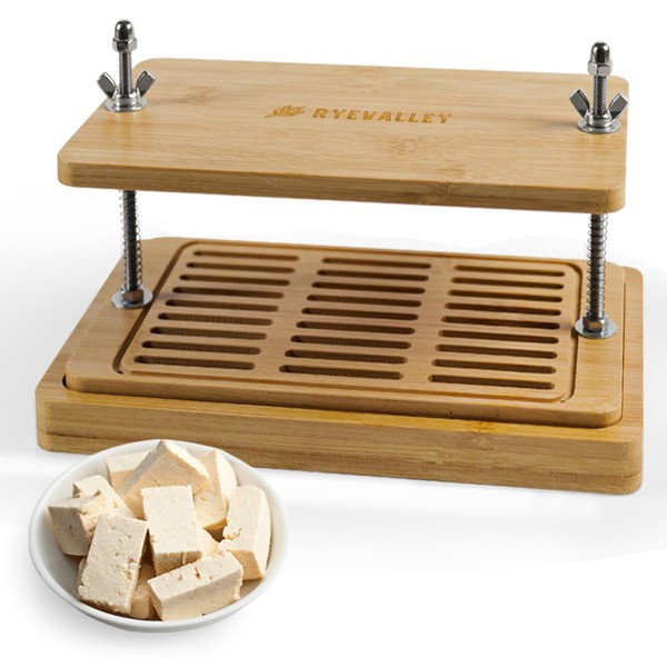 Bamboo Tofu Press – Adjustable Stainless Steel Tofu Squeezer for