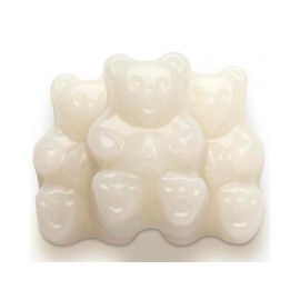 Strawberry Banana Gummy Bears, 5 Pound Package, 650 Pieces, White Gummy Bears