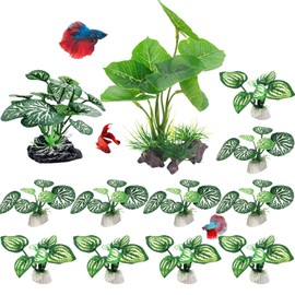 Vtapliea Betta Fish Tank Decor 12 Pack Silk Aquarium Plants for Aquarium Decoration and Pet Hiding
