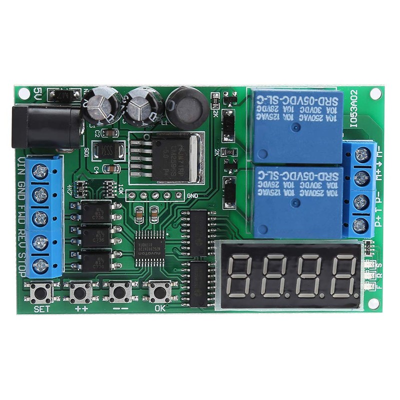 Cunyuer 5-24V Motor Forward/Reverse Controller, Motor Controller Board, Timing Delay