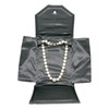 Novel Box Premium Large Black/Black Stitched Leatherette Pearl/Omega Necklace Folder