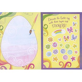 Designer Greetings Artist Palette on Purple : Fun Stickers to Decorate Egg Juvenile Easter Card for Young Granddaughter