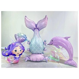 Huge Standing Mermaid Balloons for The Sea Party Decoration Baby Shower Birthday Supplies Mermaids Party Decor, 60inch