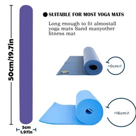 Risipu Yoga Mat Strap Slap Band, One Snap Keep Exercise Mat Tightly Rolled and Secure, Suitable for Workout Pilates Mat Storage(50 cm L x 5 cm W) (purple)