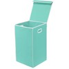 Simple Houseware Single Laundry Basket with Lid, Turquoise