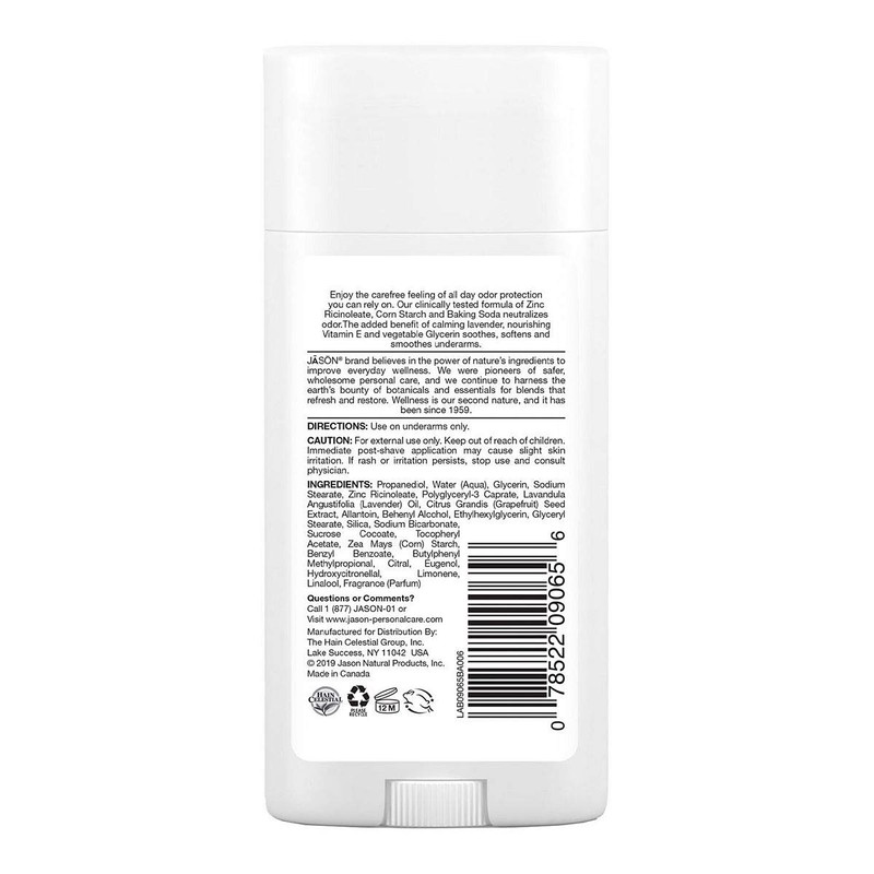 JASON Jason Aluminum Free Deodorant Stick, Calming Lavender, 2.5 Oz