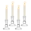 Inweder Glass Taper Candle Holders - Cute Candlestick Holders, 4Pcs