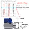 Beduan 1/2" Mini Ball Valve, Stainless Steel Female x Male