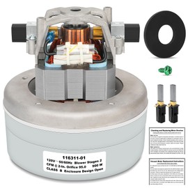 116311-01 Vacuum Blower Motor 5.7" 120V High-Suction Low-Noise Energy-Efficient Replacement Motor Easy Installation for Backpack & Canister Vacuums