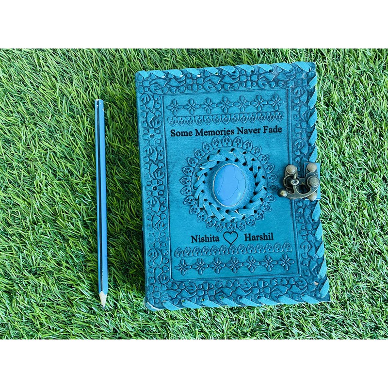 ALCRAFT Leather Handmade Paper Notebook Dairy with Lock for Office/Home