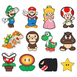 MMAHD 12 PCS 5D DIY Diamond Art Stickers Kits,Diamond Art Cartoon Animal Pattern, Suitable Beginners