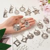 FASHEWELRY 18Pcs Stainless Steel Texture Earring Bezel Trays Dangle Round