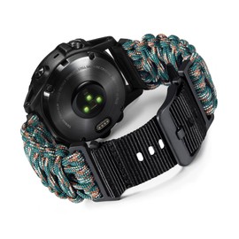 BINLUN Compatible with Garmin Bracelet Nylon Paracord 550 20 mm / 22 mm / 26 mm Military Sports Robust for Quickfit Bracelet Braided Replacement Strap Fits Fenix / Forerunner / for Descent / for