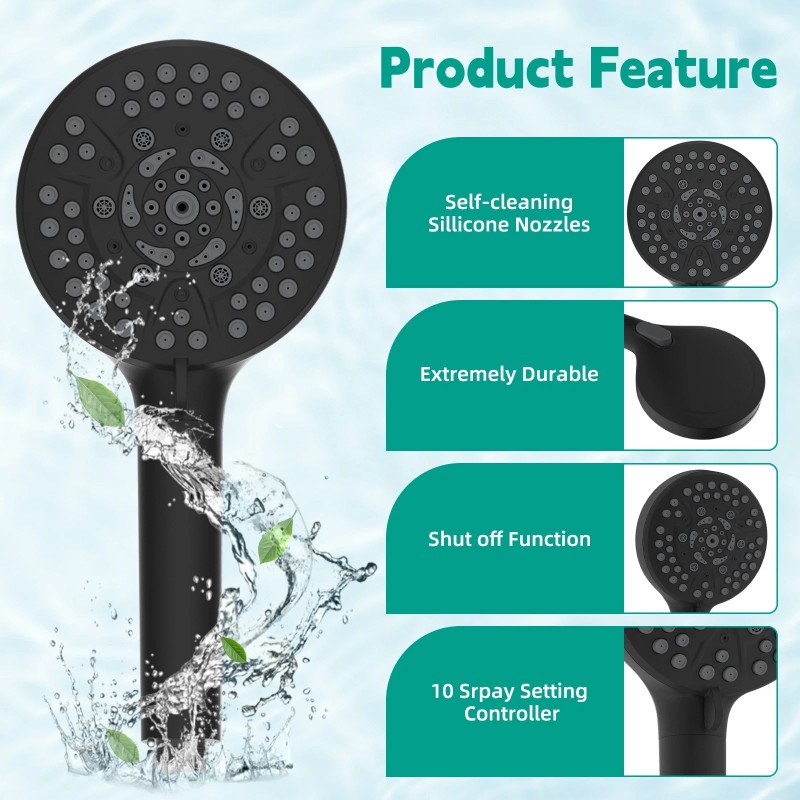 Hibbent High Pressure Shower Head with Handheld Spray Combo Rain