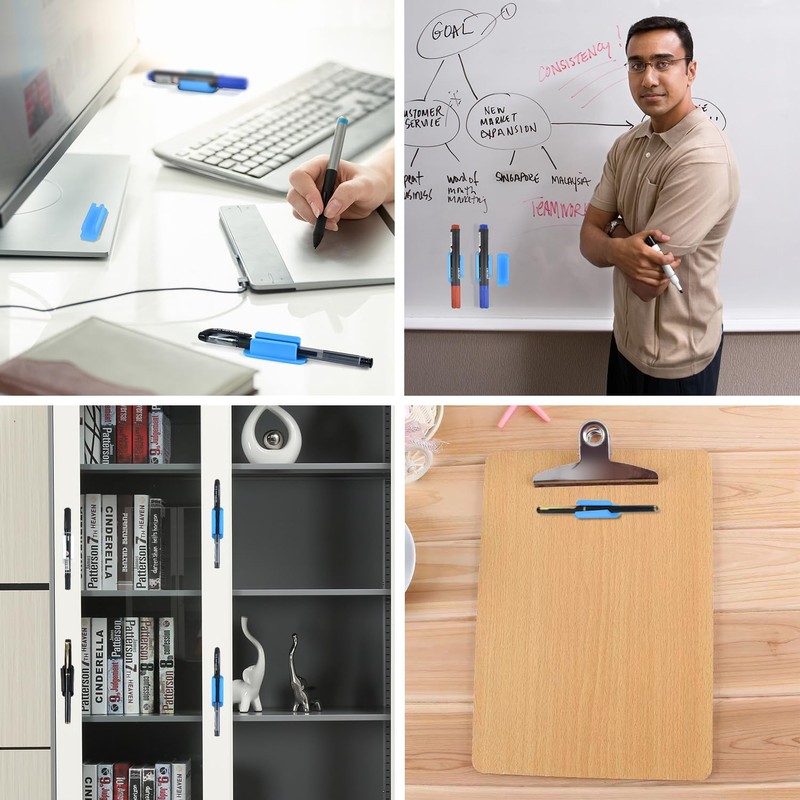 20 Pack Pen Holder Silicone,Adhesive Pen Holder for Desk,Marker Clip