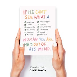 Wunderkid Break up Card for Women, He's Out of His Mind (Individual, Blank inside)