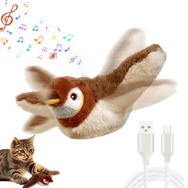 XUDUOO Flapping Bird Cat Toy interactive cat toy, Flying Bird Toy for Cats, Simulated Chirping Bird Cat Toy, Cat Activity Toy for Swatting, Biting, Hunting Kitten Toys