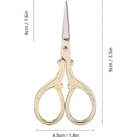 Tyenaza Embroidery Scissors, Decorative Scissors, Gold Scissors, Vintage, Sewing Scissors, Sharp Tip, Stainless Steel, Vintage, European DIY Tools, Dressmaking Scissors for Fabric Embroidery, Crafts