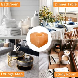 100% Organic Heart Glow Candle Holder - Hand-Carved from Himalayan Salt Rock - Home Decor Gift