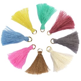 Pack of 200 Mini Tassels, BetterJonny Silky Soft Colourful Tassels, 20 Colours, Handmade Tassels for Jewellery Making, DIY Craft Accessories, Bookmarks, Home Decor