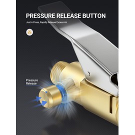 LUMITECO Heavy Duty Locking Tire Chuck Set, 1/4" Female NPT Screw On Air Chuck w/Tire Inflator Nozzle & Pressure Release Button, Quick Connect Tire Inflator Clip Adapter for Air Compressor Guage Pump