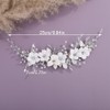 Teyglen Floral White Flower Wedding Hair Vine Bridal Crystal Hair