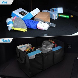 Loputon Kofferraum Organizer, Kofferraumtasche mit großem Stauraum, Rückbank Organizer, Auto Kofferraum Organizer mit isolierten Kühlfächern, Travel Aufbewahrungsbox für Einkauf, Camping & Sport