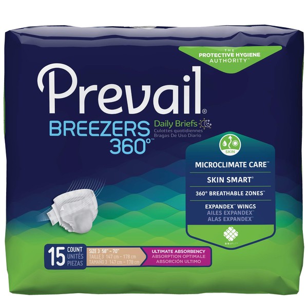 Prevail Breezers360, Size 3, 58 Inches to 70 Inches