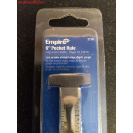 Empire Ruller stainless steel 6 in. Pocket Rule Ruler | Sliding clip |  depth Height gauge