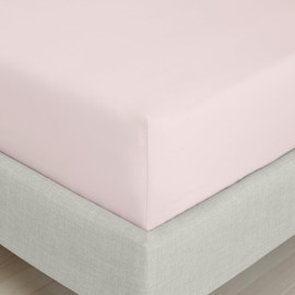 Bianca Fine Linens Bedroom 200 Thread Count Cotton Percale Double Fitted Sheet 32cm Depth Blush Pink