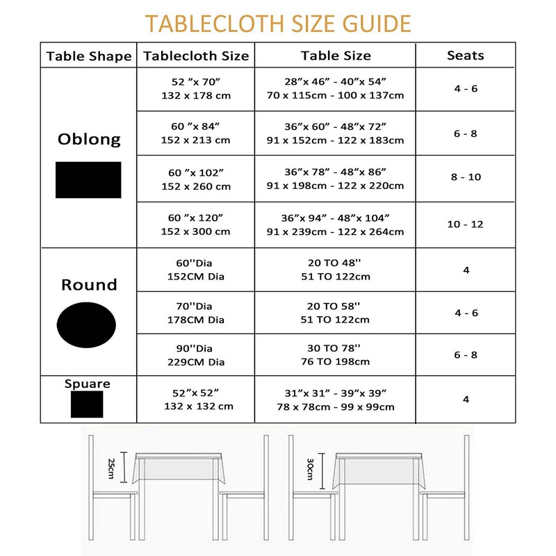 EHouseHome Outdoor and Indoor 60inch Round Tablecloth with Umbrella Hole