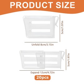 20 Refrigerator Dividers，Fridge Drawer Dividers，Adjustable Fridge Organisers Dividers，Perfect for Maximizing Storage and Keeping Items Organized