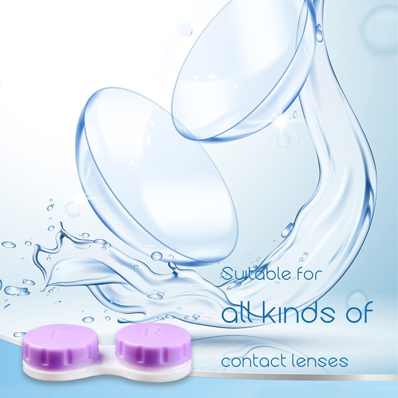 Aoutrow 16 Pack Mini Contact Lens Case Set, Colorful Bulk
