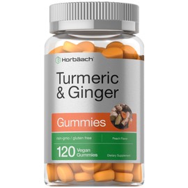 Horb?ach Horb?ach Turmeric and Ginger Gummies | 120 Count | Peach Flavor | Vegan Non-GMO & Gluten Free Supplement