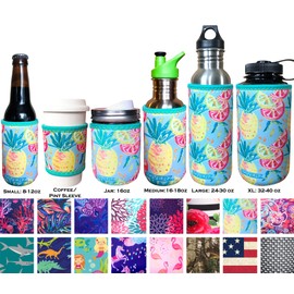 Koverz XL Neopreno 32-40 oz Botella de agua aislante Coolie Coolie - Piñas