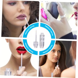 Healeved 5pcs Refillable Lip Gloss Tubes Transparent Mini Empty Cosmetic Containers for DIY Lipstick Lip Oil Travel Portable Liquid Lipstick Bottles