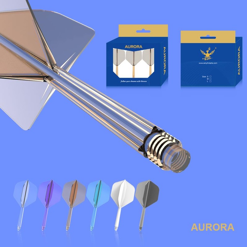EMYTH Aurora Transparent Integrated Dart Flights and Shafts, No.2 Shape