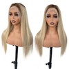 Ash BLonde Highlight Human Hair Wigs 22 Inch
