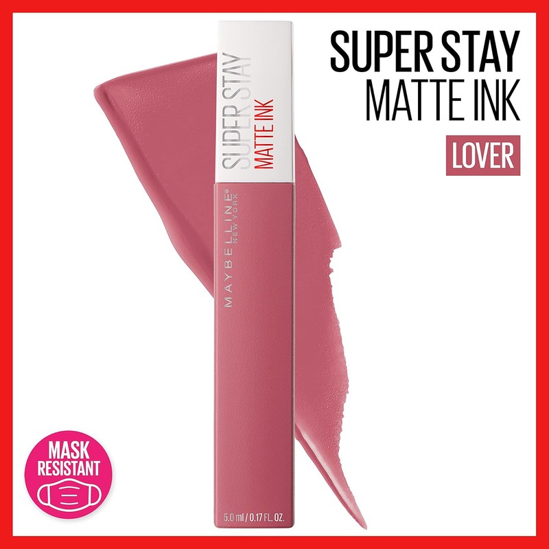 Maybelline Labial Liquido Matte Larga Duracion Superstay, Matte Ink 15