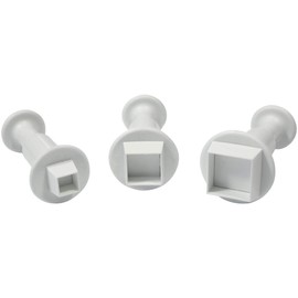 PME MS152 Square Plunger Cutters, Small, Medium, Large Sizes, Set of 3,Transparent