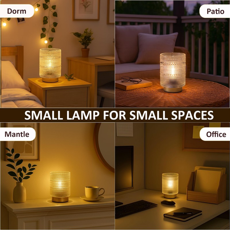 Small Battery operated Lamp with Timer for Bedside/Coffee Table/Book shelf