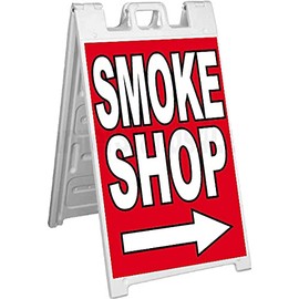 4 Less Co SMOKE SHOP Signicade A-Frame Sign Sidewalk Pavement Street Sign rb